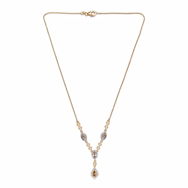 AAA Turkizit und Zirkon-Halskette, 45 cm - 3,74 ct. image number 4