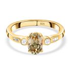 AAA Turkizit und weißer Diamant Ring, 925 Silber Gelbgold Vermeil  ca. 0,93 ct image number 0