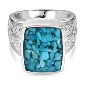 Sleeping Beauty Matrix Türkis Ring 950 Kupfer (Größe 18.00) ca. 10.00 ct