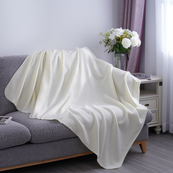 Fleecedecke mit Pferdenaht, Gr&ouml;&szlig;e: 130x170 cm, Cr&egrave;me