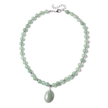 Gr&uuml;ne Aventurin-Halskette, ca. 45 cm, ca. 180,50 ct