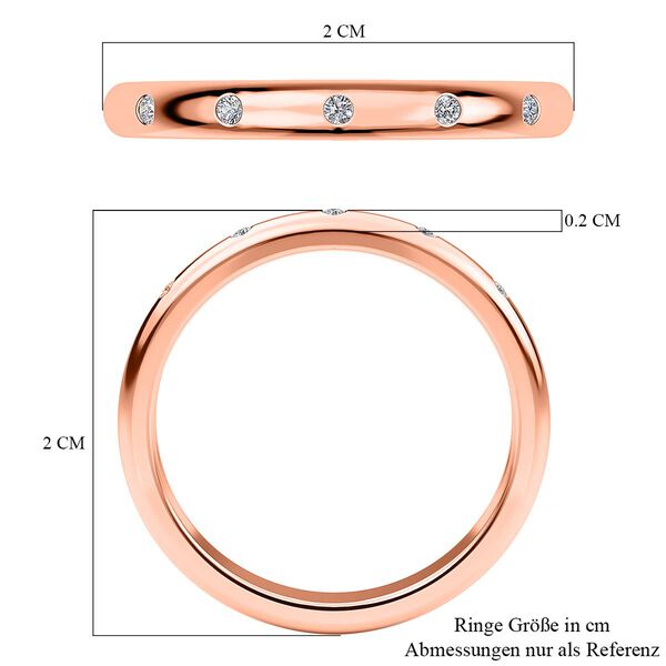 Schlichter, funkelnder Bandring, ros&eacute;vergoldet image number 7