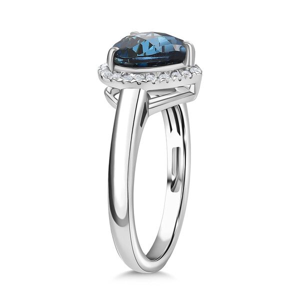 AA London Blau Topas, Wei&szlig;er Zirkon Ring 925 Silber rhodiniert (Gr&ouml;&szlig;e 21.00) ca. 2,30 ct image number 5