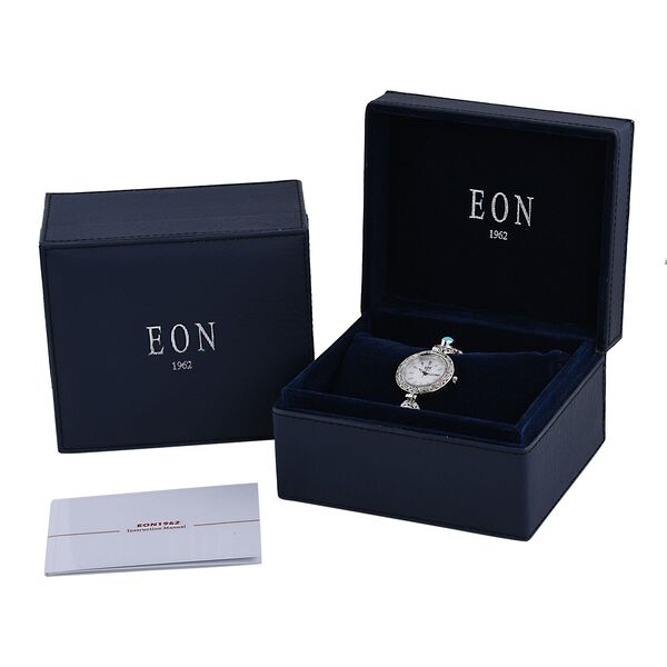 Royal Bali Kollektion - natürliche Sleeping Beauty Türkis-Armbanduhr in Silber image number 8