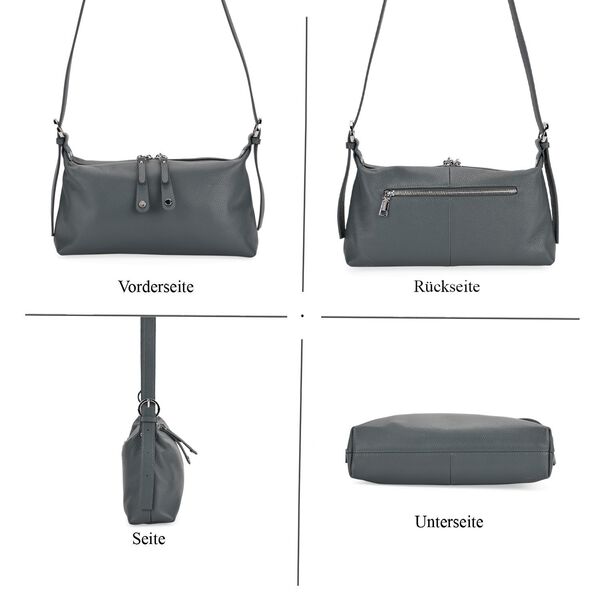 Crossbody-Bag aus Echtleder im Soft-Design, 30x8x16 cm, Blau image number 5