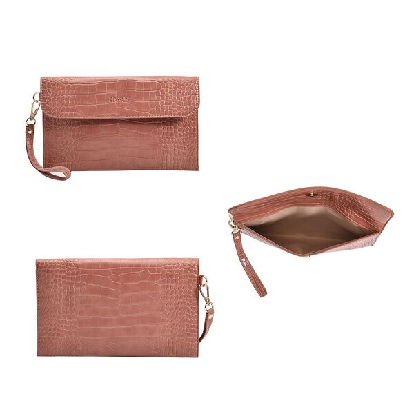 Passage - 4er-Set Handtaschen mit Krokodilpr&auml;gung; enth&auml;lt Schultertasche, Cross Body Bag, Clutch Bag und Portemonnaie, Rosa image number 7