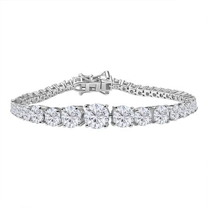 Moissanit Armband ca. 19 cm 925 Silber rhodiniert ca. 13.58 ct