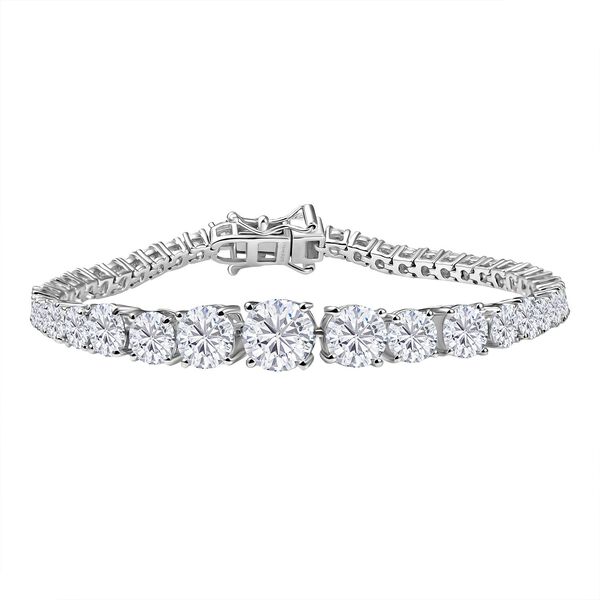 D&rsquo;Joy Moissanit 19cm Armband, 925 Silber rhodiniert - 13,58 ct. image number 0