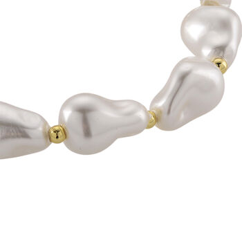 Flexibles, wei&szlig;es Muschelkernperle Armband