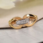 Diamant Ring 925 Silber 585 Vergoldet image number 1
