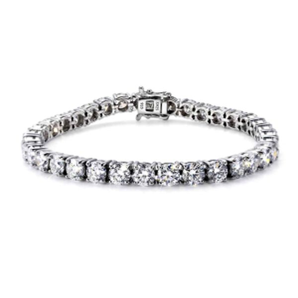 D'Joy Moissanit (Rund) Armband ca. 20 cm 925 Silber Rhodiniert ca. 19.12 ct