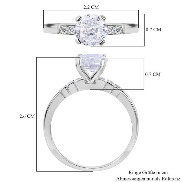 Lustro Stella - Wei&szlig;er Zirkonia Doppelring, 925 Silber rhodiniert (Gr&ouml;&szlig;e 17.00) image number 5