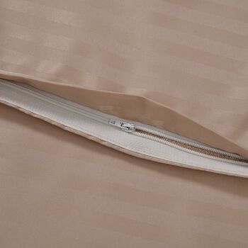 Bettw&auml;sche-Set aus 80% Baumwolle mit Satin-Streifen, 135x200 cm und 80x80 cm, Beige