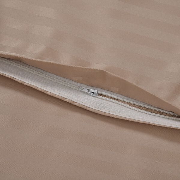 Bettw&auml;sche-Set aus 80% Baumwolle mit Satin-Streifen, 135x200 cm und 80x80 cm, Beige image number 3