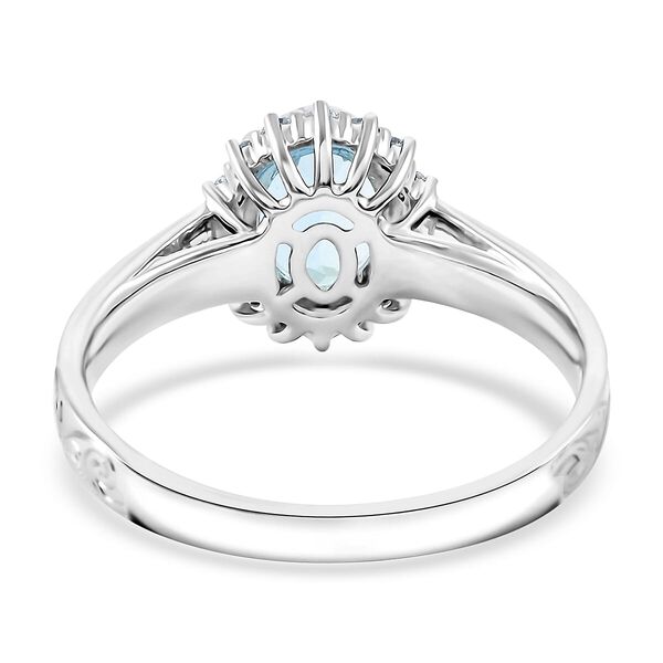 AAA Santamaria Aquamarin, Wei&szlig;er Diamant Ring 585 Gold (Gr&ouml;&szlig;e 18.00) ca. 1,50 ct image number 4