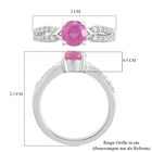 Premium Ilakaka Rosa Saphir und Zirkon Ring 925 Silber platiniert (Größe 16.00)(Fissure gefüllt) ca. 1,49 ct image number 6