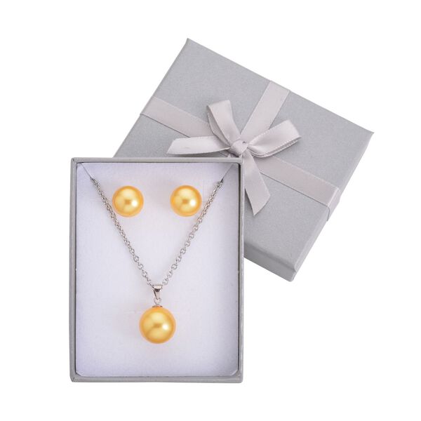 2er-Set, Goldener Muschelkernperlen-Anh&auml;nger und Ohrringe - 45 ct. image number 7