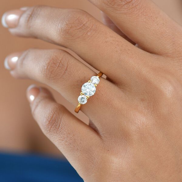 D'Joy Moissanit Ring, 925 Silber vergoldet - 1,22 ct. image number 3