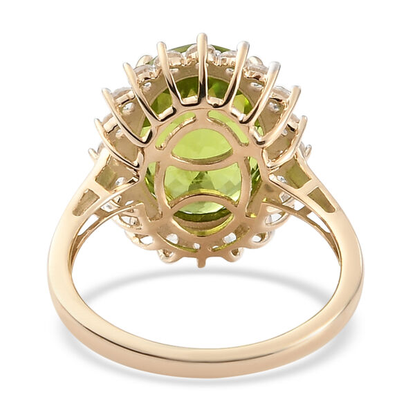 AAA nat&uuml;rlicher Peridot und Zirkon-Ring, 375 Gelbgold  ca. 7,92 ct image number 6