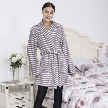 Bedruckter Flanell Pl&uuml;sch-Bademantel