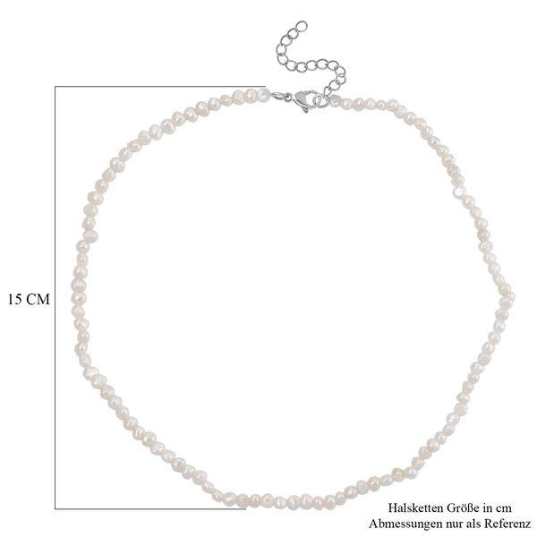 Wei&szlig;e S&uuml;&szlig;wasser Perle 45+5cm Halskette image number 6