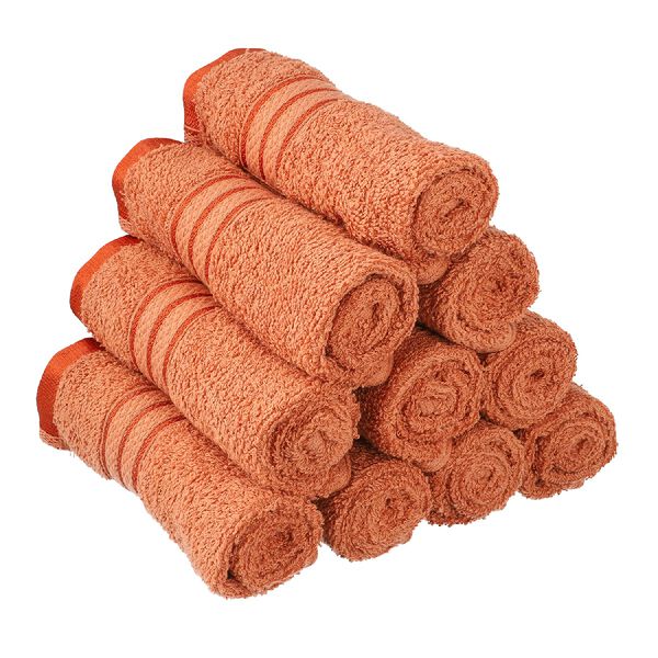 10er-Set - Frotteehandt&uuml;cher aus 100% &auml;gyptischer Baumwolle, Terracotta