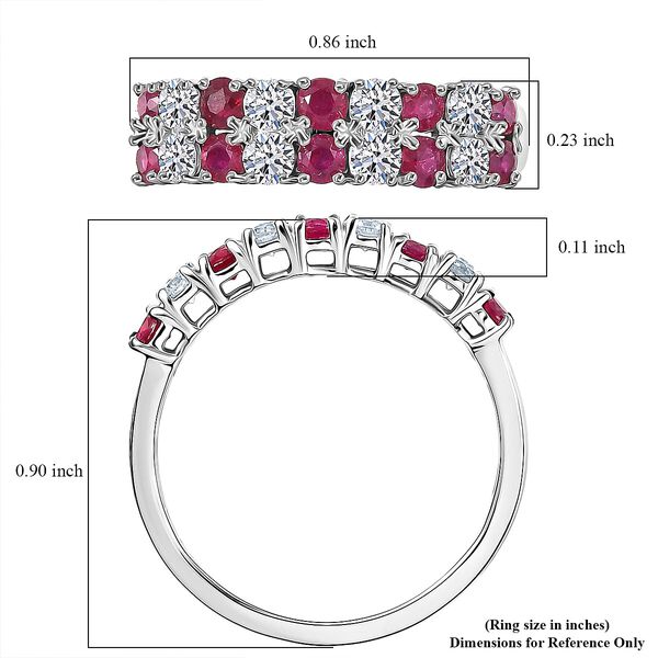 LUXURIANT AAA nat&uuml;rlicher Mosambik Rubin und Labor Diamant Ring in 417 Wei&szlig;gold - 1,51 ct. image number 5