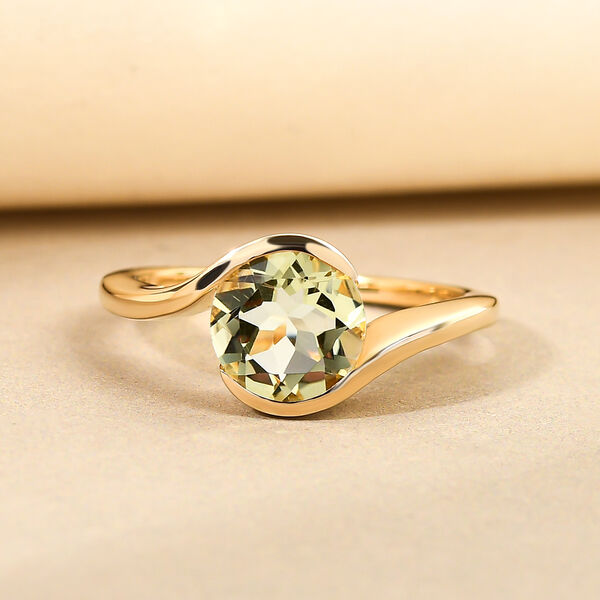 Ouro Verde-Quarz-Ring, 925 Silber vergoldet  ca. 1,64 ct image number 2