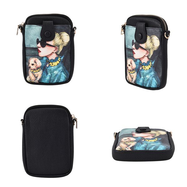 Stilvolle und kompakte Handytasche mit Hundemotiv, Kunstleder, mit Schultergurt, 19x13.5x2cm image number 4