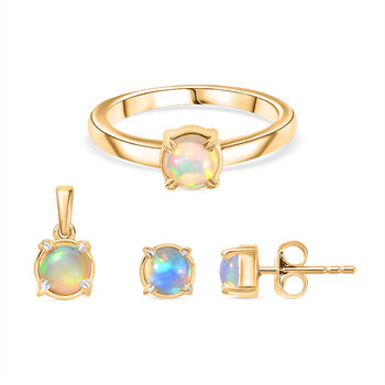 AA nat&uuml;rliches, &auml;thiopisches Welo Opal-Schmuckset - 2,24 ct.