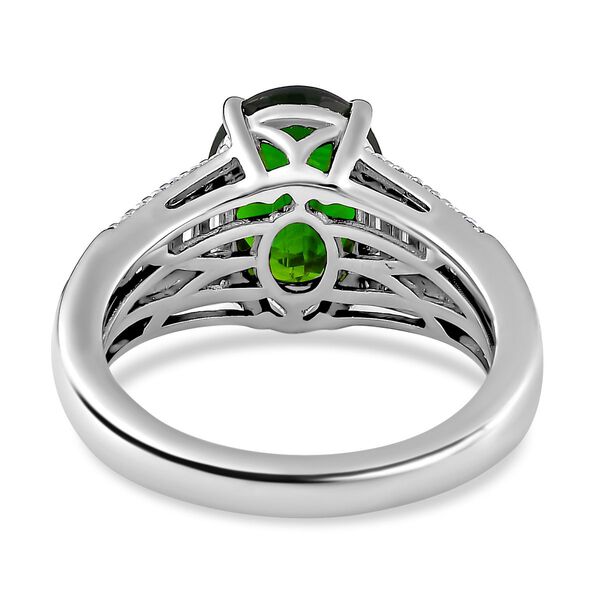 Nat&uuml;rlicher Chromdiopsid, Moissanit Ring, 925 Silber platiniert (Gr&ouml;&szlig;e 17.00) ca. 3.28 ct image number 5