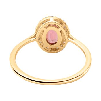AAA Songea Saphir und wei&szlig;er Diamant-Ring, 585 Gold (Gr&ouml;&szlig;e 20.00) ca. 1.21 ct