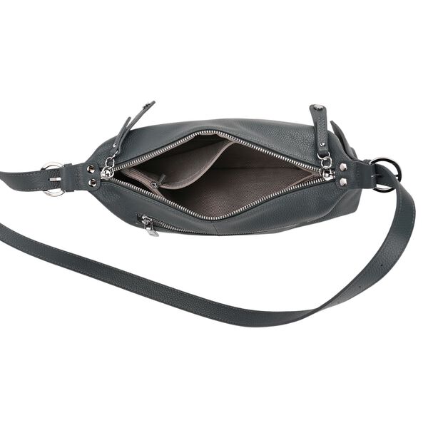 Crossbody-Bag aus Echtleder im Soft-Design, 30x8x16 cm, Blau image number 6