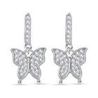 Moissanit Ohrringe, 925 Silber rhodiniert, ca. 0.93 ct