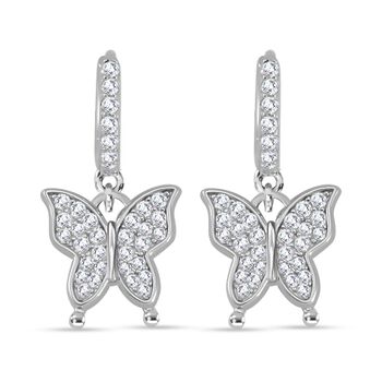 Moissanit Ohrringe, 925 Silber rhodiniert, ca. 0.93 ct