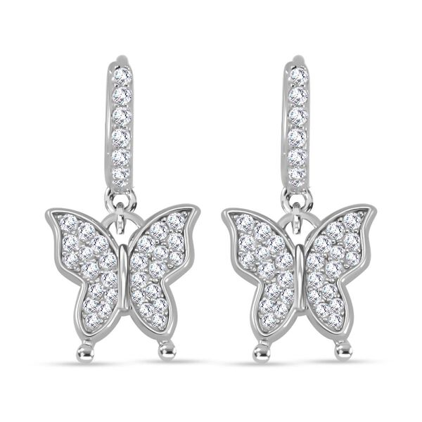 Moissanit Ohrringe, 925 Silber rhodiniert, ca. 0.93 ct