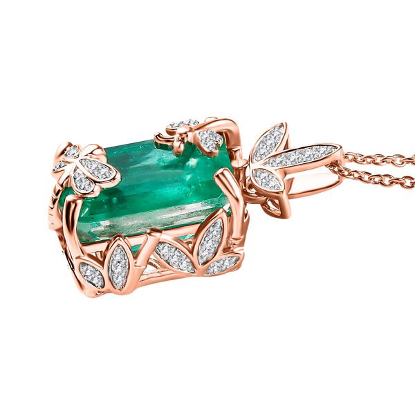 GP Italian Garden Kollektion- Smaragd Triplett Quarz, Zirkon und blauer Saphir-Anhänger mit 45 cm Kette- 16,28 ct. image number 4