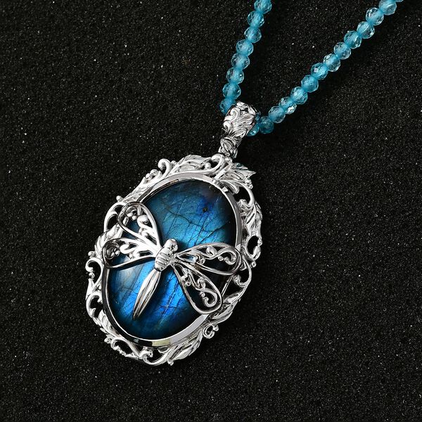 AAA Labradorit und Apatit-Anhänger mit 45cm Kette - 105 ct. image number 3