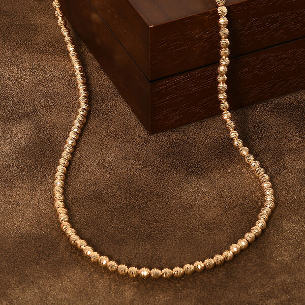 Kugelkette mit Diamantschliff-Muster in 585 Gold, 45+2,5 cm image number 2