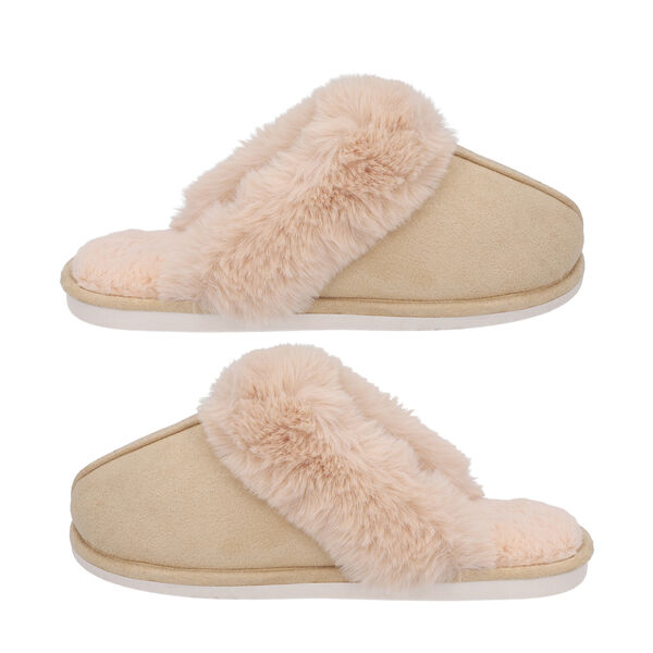 Superweiche Wildleder Kunstfell Hausschuhe, Gr&ouml;&szlig;e 36-37, Beige image number 5