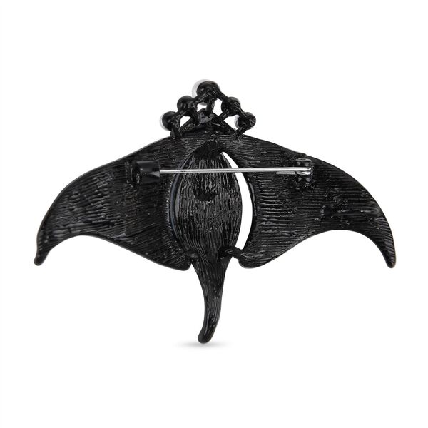 Kunststoff Perle, Mehrfarbiger Kristall Brosche  Schwarz image number 4