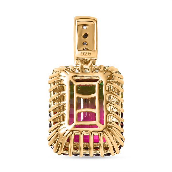 Wassermelonen Quarz Triplett und Multi-Edelstein-Anh&auml;nger - 8,83 ct. image number 5