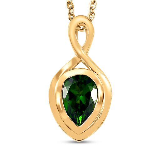Natürlicher Chromdiopsid-Anhänger mit Kette -0,79 ct. image number 0