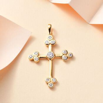 Moissanit Kreuz Anh&auml;nger - 0,77 ct.