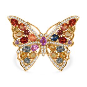 Mehrfarbiger Saphir Ring, ca. 5,27 ct.