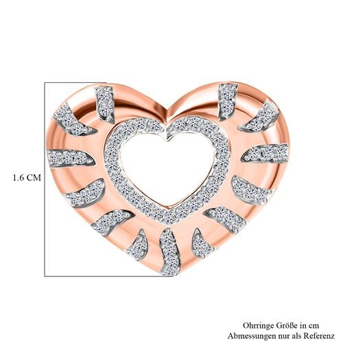 LUXURIANT DIAMOND- SI Labor Diamant Ohrringe, 925 Silber mit E-Beschichtung Roségold - 0,50 ct. image number 5