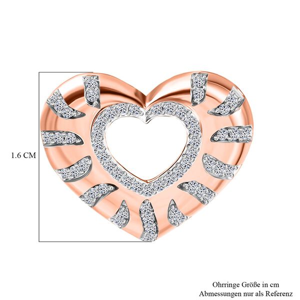 LUXURIANT SI Labor Diamant Ohrringe, 925 Silber mit E-Beschichtung Roségold - 0,50 ct. image number 6