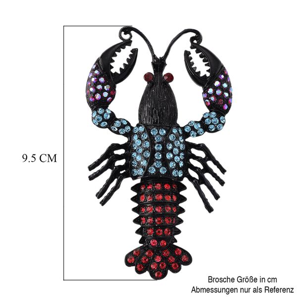 Mehrfarbige Kristall-Brosche, Hummer image number 6