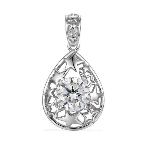 D'Joy Moissanit Anh&auml;nger 925 Silber Platiniert ca. 1.20 ct