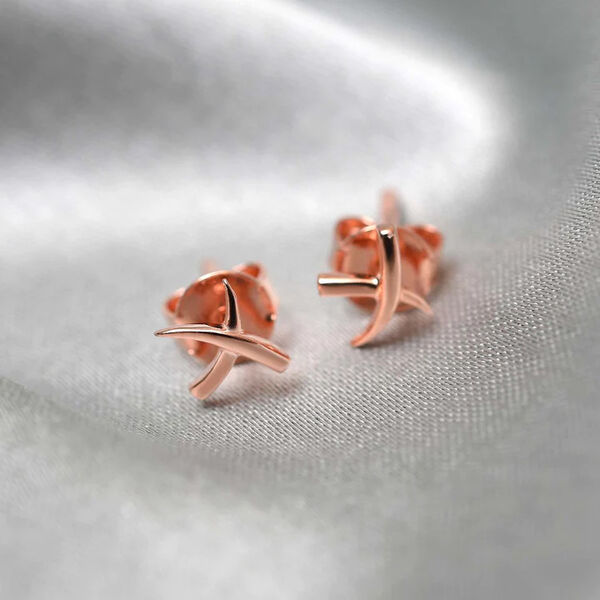 Molto Kiss Stacking Ohrstecker in Silber mit Ros&eacute;gold Vermeil image number 2